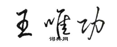 駱恆光王唯功行書個性簽名怎么寫