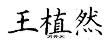 丁謙王植然楷書個性簽名怎么寫