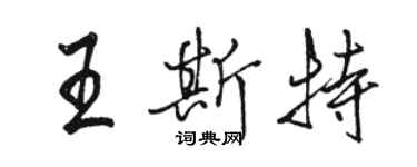 駱恆光王斯特行書個性簽名怎么寫