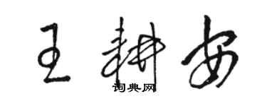 駱恆光王耕安草書個性簽名怎么寫