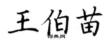 丁謙王伯苗楷書個性簽名怎么寫