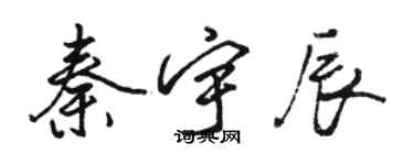 駱恆光秦宇辰行書個性簽名怎么寫