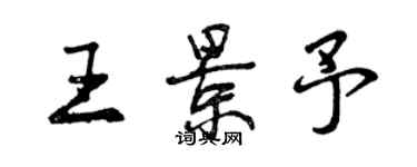 曾慶福王景予行書個性簽名怎么寫