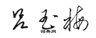 駱恆光呂玉梅草書個性簽名怎么寫