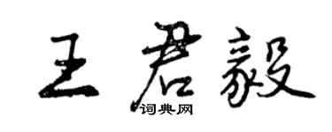 曾慶福王君毅行書個性簽名怎么寫