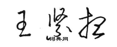 駱恆光王緊想草書個性簽名怎么寫