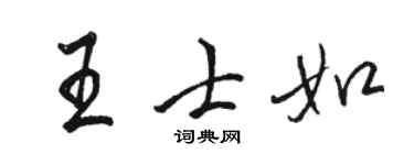 駱恆光王士如行書個性簽名怎么寫
