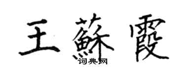 何伯昌王蘇霞楷書個性簽名怎么寫