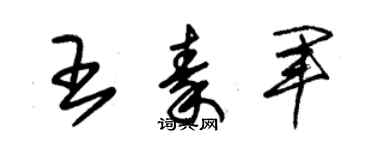 朱錫榮王秦軍草書個性簽名怎么寫