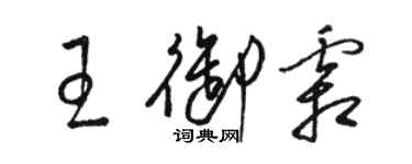 駱恆光王御霜草書個性簽名怎么寫