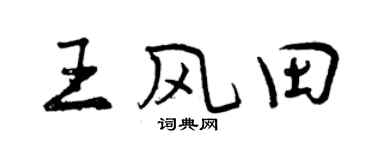 曾慶福王風田行書個性簽名怎么寫