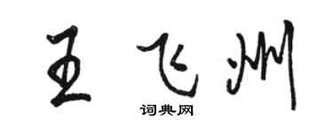 駱恆光王飛州行書個性簽名怎么寫