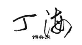 駱恆光丁海草書個性簽名怎么寫