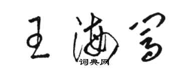 駱恆光王海闖草書個性簽名怎么寫