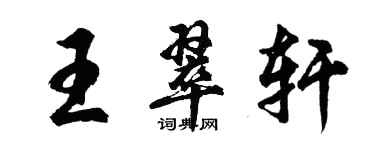 胡問遂王翠軒行書個性簽名怎么寫