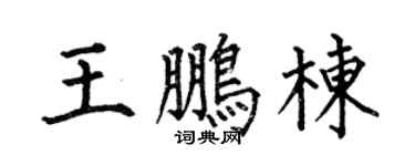 何伯昌王鵬棟楷書個性簽名怎么寫