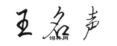 駱恆光王名聲行書個性簽名怎么寫