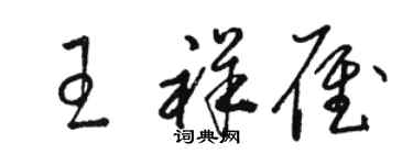 駱恆光王祥雁草書個性簽名怎么寫