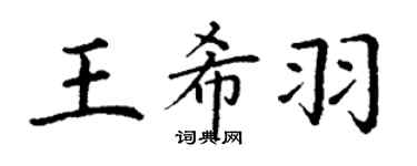 丁謙王希羽楷書個性簽名怎么寫