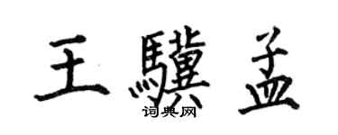 何伯昌王驥孟楷書個性簽名怎么寫