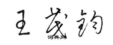 駱恆光王茂鈞草書個性簽名怎么寫