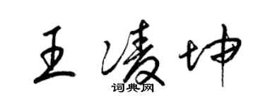 梁錦英王凌坤草書個性簽名怎么寫