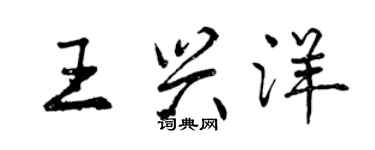 曾慶福王興洋行書個性簽名怎么寫