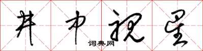 梁錦英井中視星草書怎么寫