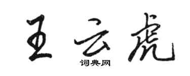 駱恆光王雲虎行書個性簽名怎么寫
