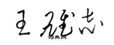 駱恆光王雄志草書個性簽名怎么寫
