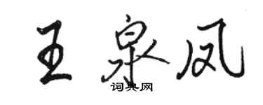 駱恆光王泉鳳行書個性簽名怎么寫