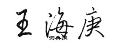 駱恆光王海庚行書個性簽名怎么寫