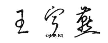 駱恆光王寧燕草書個性簽名怎么寫