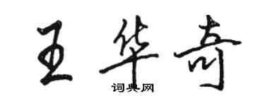 駱恆光王華奇行書個性簽名怎么寫