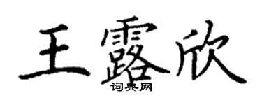 丁謙王露欣楷書個性簽名怎么寫