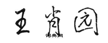 駱恆光王肖園行書個性簽名怎么寫