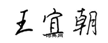 王正良王宜朝行書個性簽名怎么寫