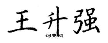 丁謙王升強楷書個性簽名怎么寫