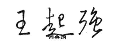 駱恆光王起強草書個性簽名怎么寫