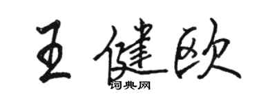 駱恆光王健歐行書個性簽名怎么寫