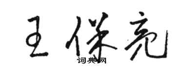 駱恆光王保亮草書個性簽名怎么寫