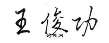 駱恆光王俊功行書個性簽名怎么寫