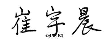 曾慶福崔宇晨行書個性簽名怎么寫