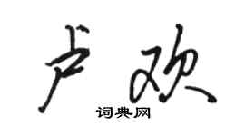 駱恆光盧歡行書個性簽名怎么寫