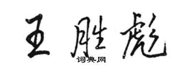 駱恆光王勝彪行書個性簽名怎么寫