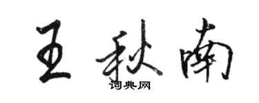 駱恆光王秋南行書個性簽名怎么寫