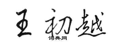 駱恆光王初越行書個性簽名怎么寫
