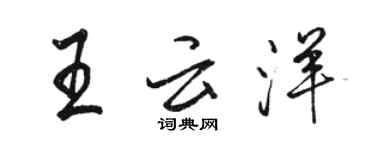 駱恆光王雲洋行書個性簽名怎么寫
