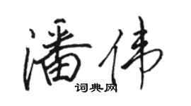 駱恆光潘偉行書個性簽名怎么寫