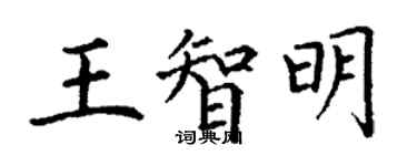 丁謙王智明楷書個性簽名怎么寫